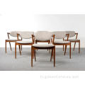 Chaise de salle à manger Kai Kristiansen moderne solide en bois massif en bois solide